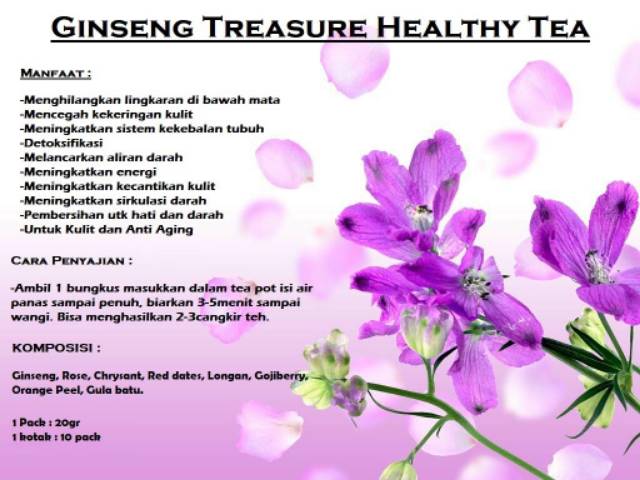 Ginseng Tea harga  tertera 1pc ,hrg tertera hrg 1pc