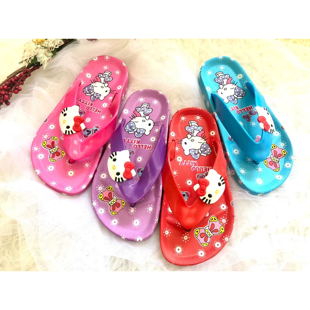 Sandal Anak Perempuan Jepit helo kitty 3-7 Tahun LCR Size 30-35 [3-7 Tahun]