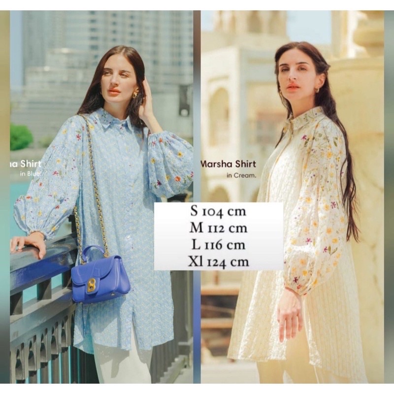 Marsha shirt Cream Benang jarum size XL