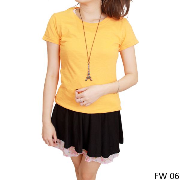 T-Shirt Polos Wanita - Orange Muda - FW 06