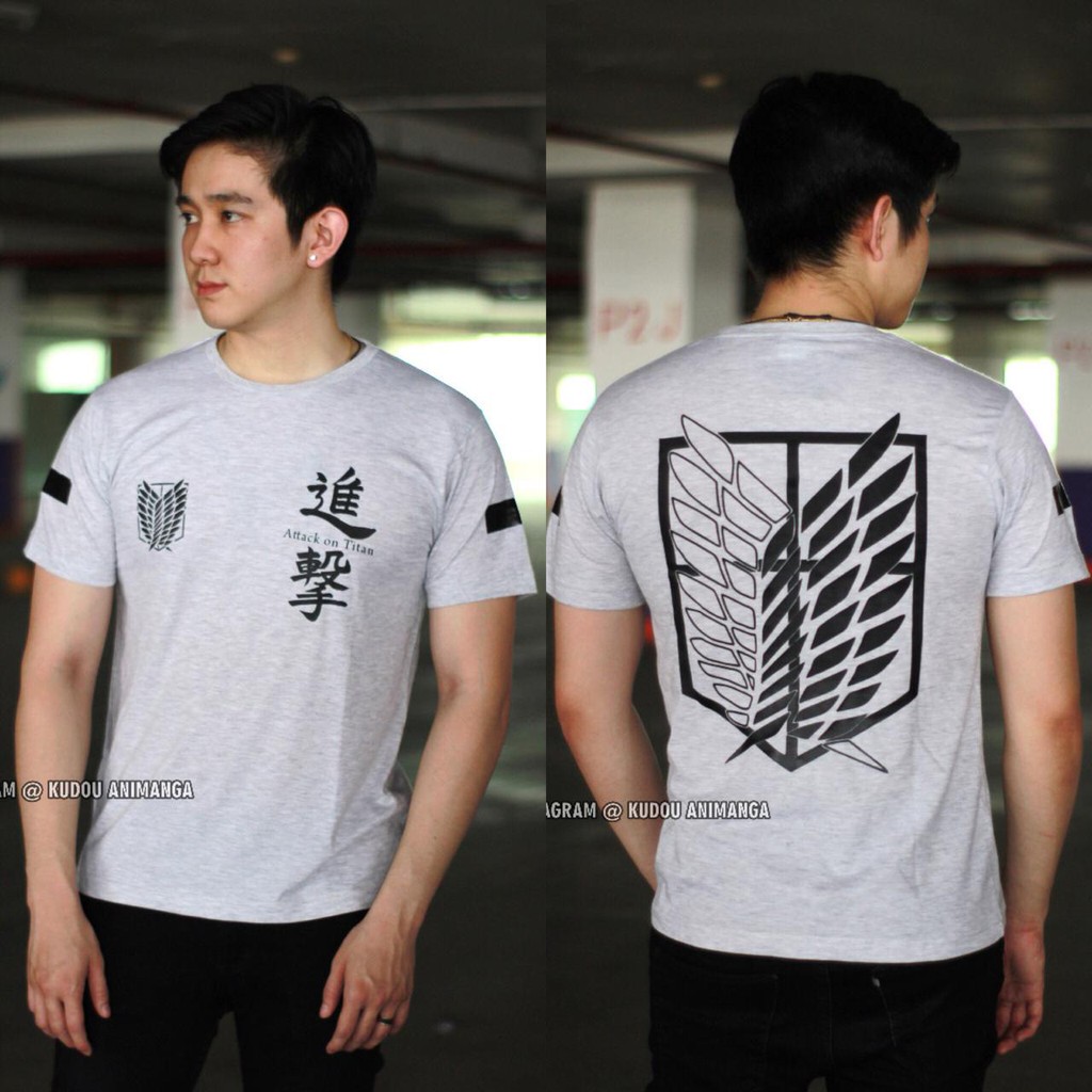 Tshirt SNK Survey Corps Grey Abu Abu Attack on Titan