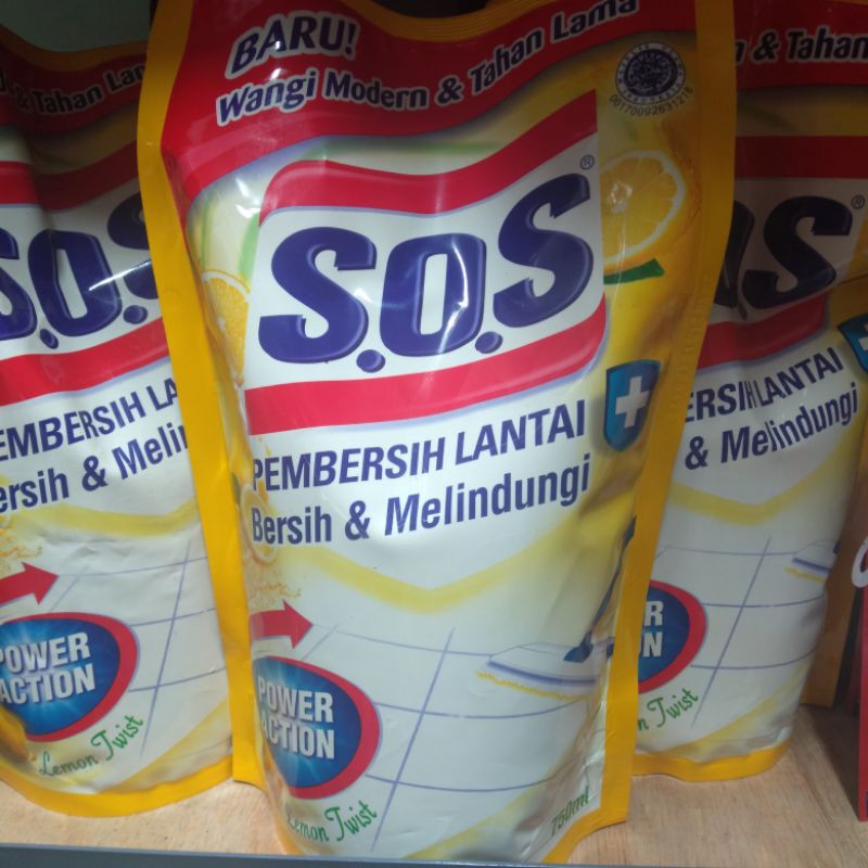 SOS pembersih lantai sereh 700 ml dan lemon, apel, orange, floral, violet 750 ml