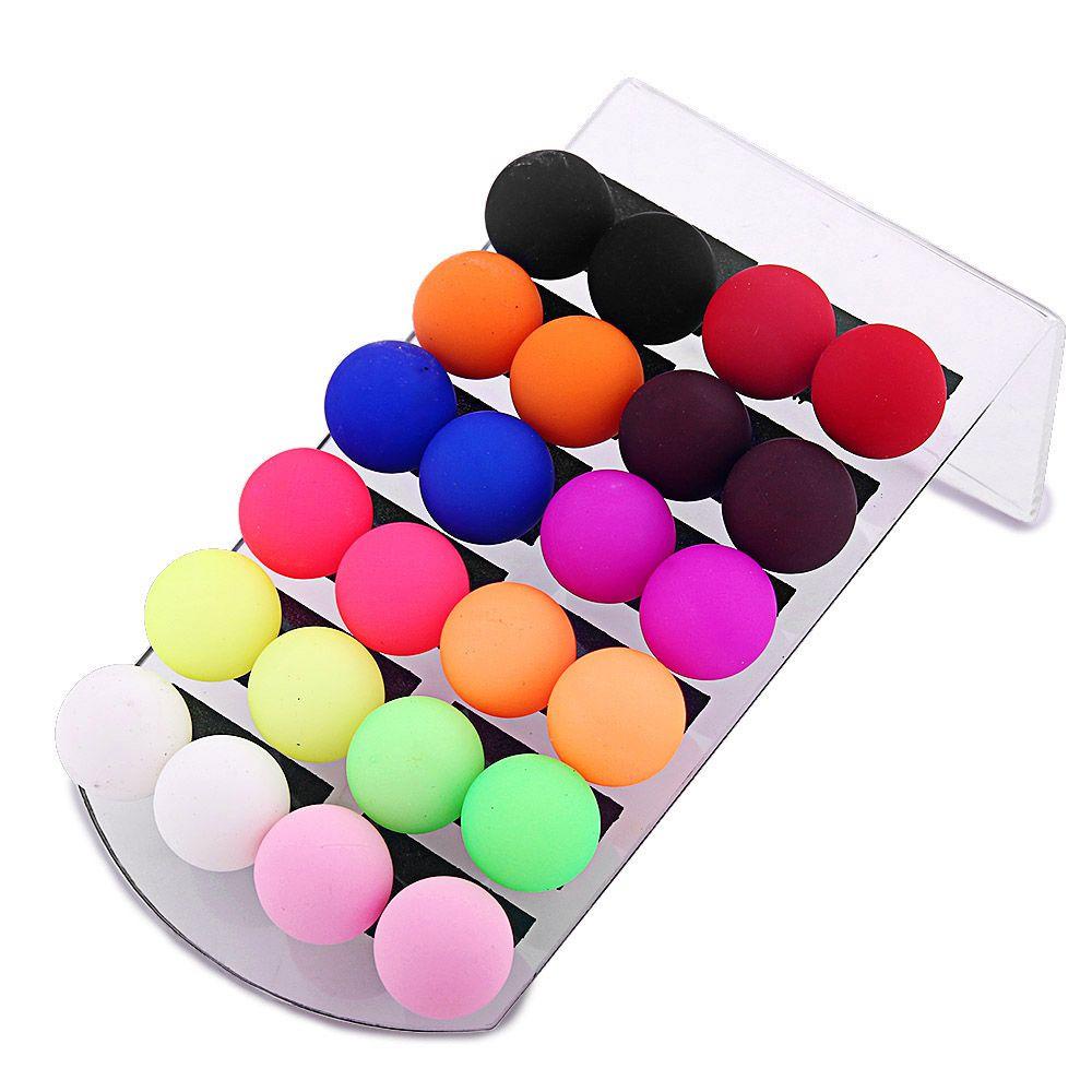 Needway Stud Earrings Little Girl 12pasang /set Bola Bulat Kecil CandyColor Perhiasan Akrilik