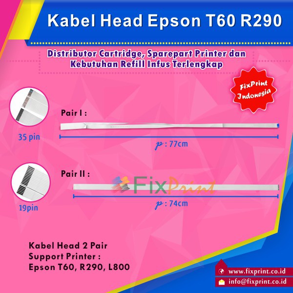 Kabel Head Epson T60 R290 L800 New, Cable Flexible T60 R290 L800  Murah