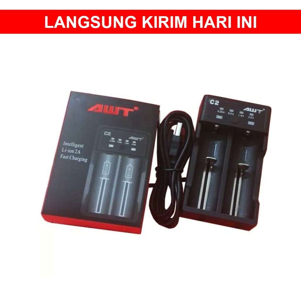 Charger AWT C2 USB Battery Baterai Vapor Vape Fape Fapor