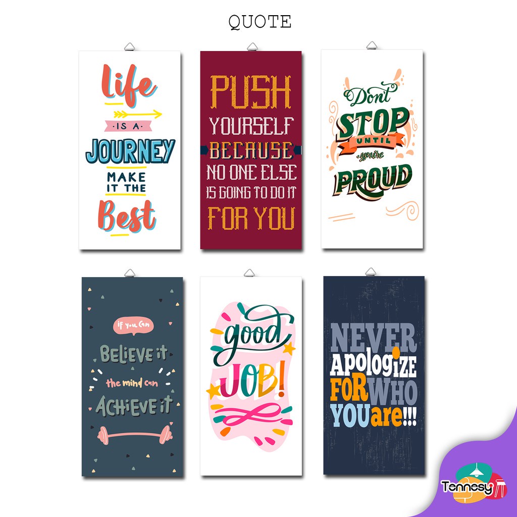 HIASAN DINDING WALL DECOR 10x20CM PAJANGAN POSTER DEKORASI RUMAH KATA QUOTE MOTIVASI