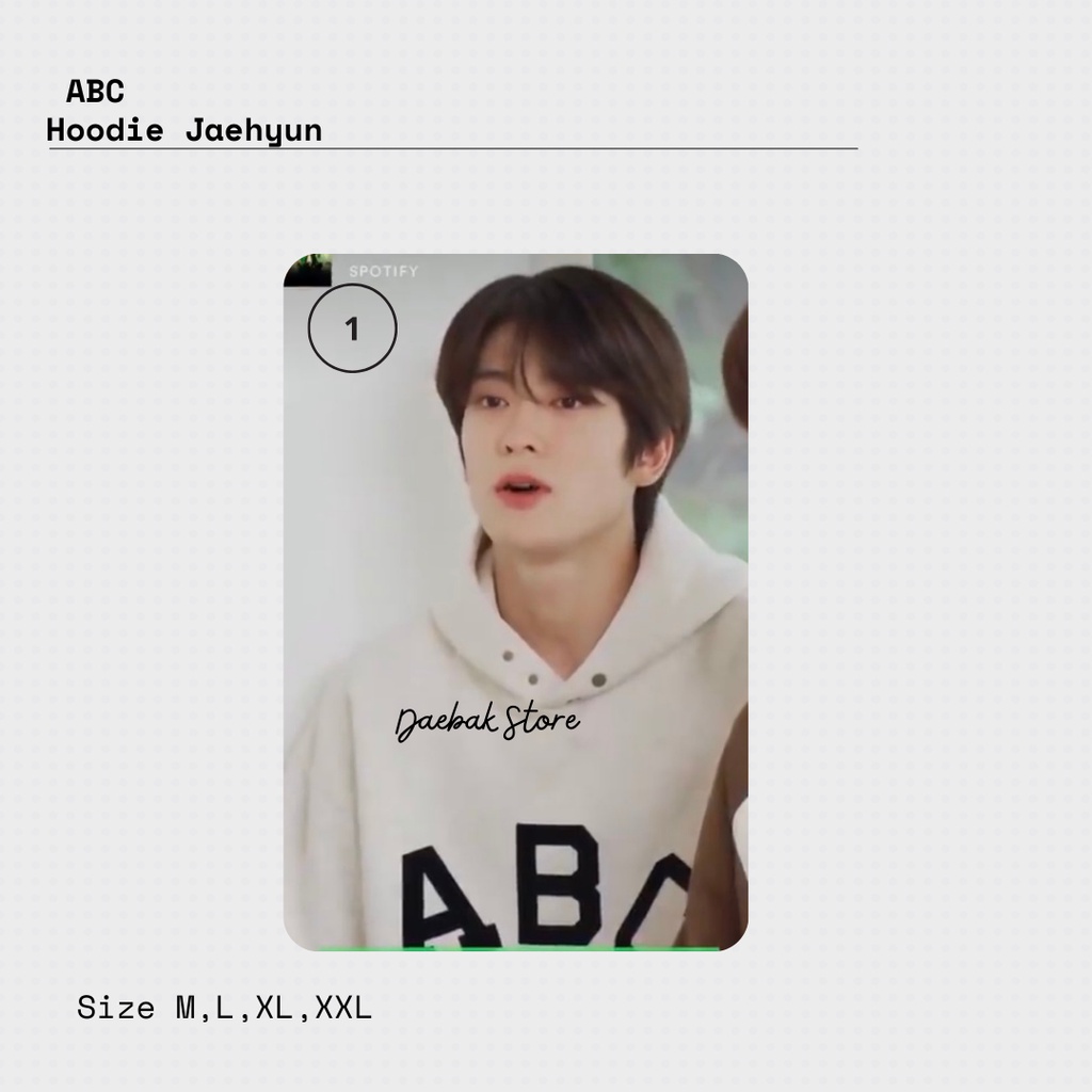 Hoodie Jaehyun NCT ABC Cotton Fleece (leher tali bukan kancing)