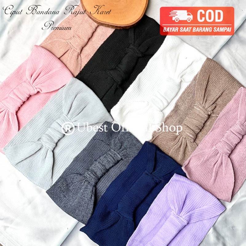 Ciput Rajut Premium / Ciput Bandana Rajut / Ciput Pita Korea / inner rajut / inner hijab / ciput