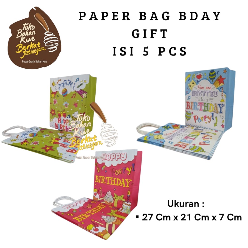 PAPER BAG BDAY ISI 5 PCS