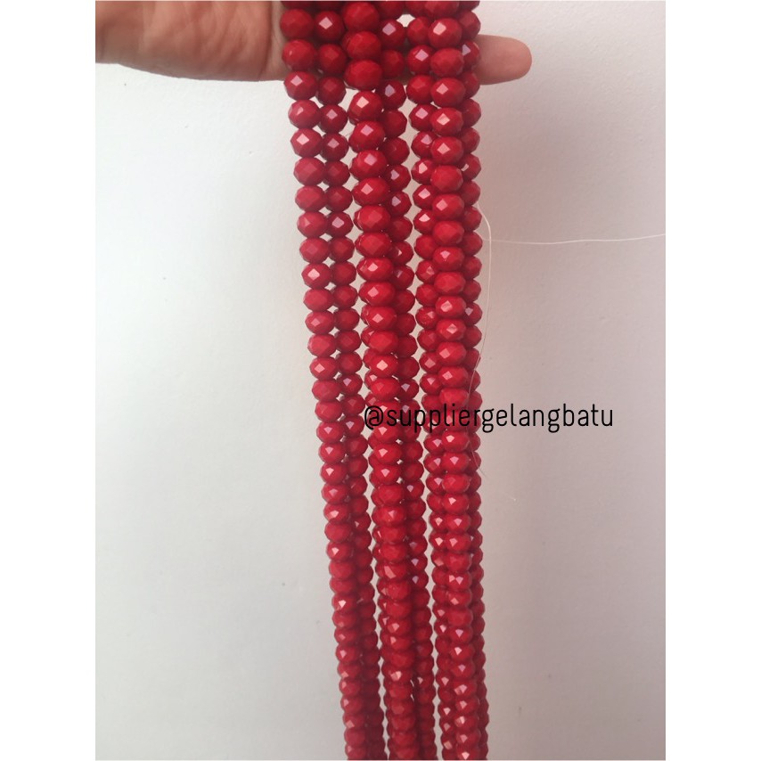 Crystal Ceko Doff 10mm MERAH CABAI bahan souvenir kado perhiasan craft aksesoris perhiasan fashion