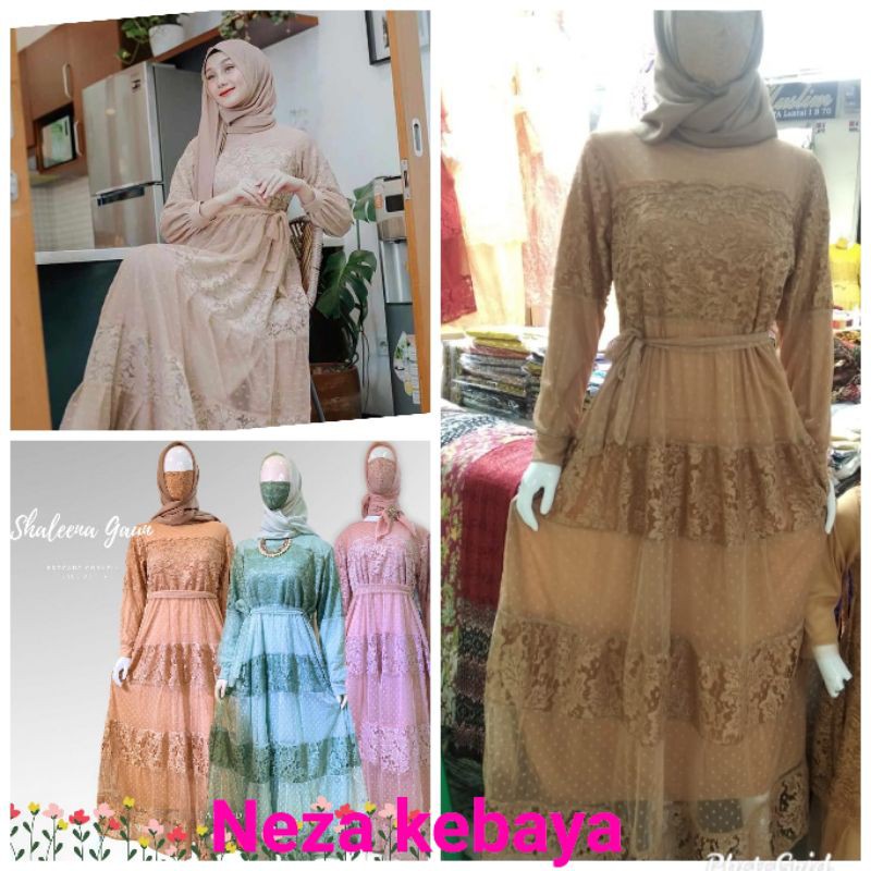 REAL PICT GAMIS BRUKAT MODERN/SHELANA GAUN/GAMIS MEWAH