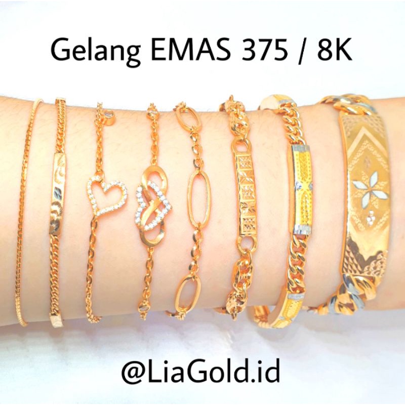 Gelang Tangan EMAS ASLI Kadar 375 / 8K ( TOKO MAS LIA GOLD BEKASI )