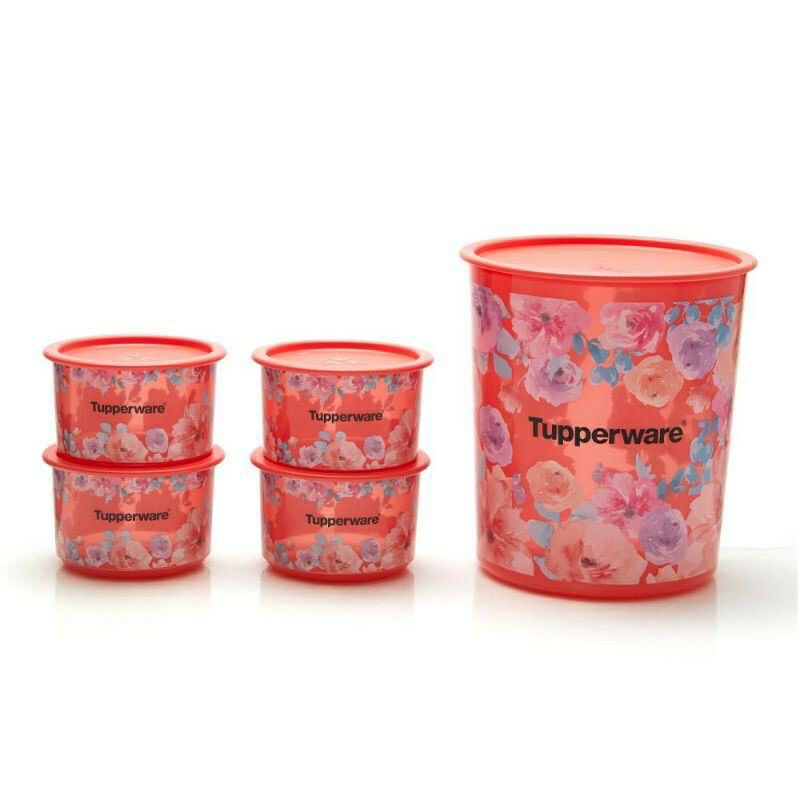 Tupperware magnolia canister set 5pcs toples snack