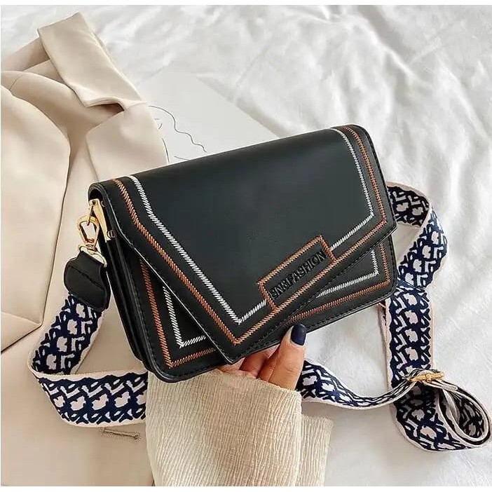 EL 5402 RISCE TAS SELEMPANG TALI MOTIF IMPORT WANITA CEWEK PEREMPUAN JAKARTA BATAM