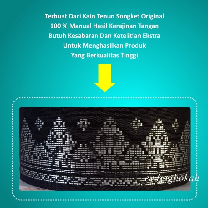 Peci Kopiah Songkok Dewasa Motif Tenun Warna Putih Termurah Cod