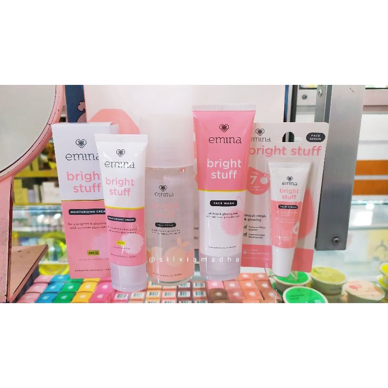 Pket Emina lengkap 4 in 1 untuk pemula mencerahkan dan glowing + serum