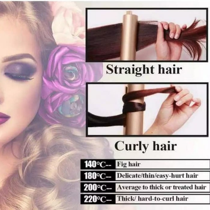 2 IN 1 GOLD HAIR CURLER STRAIGHTENER