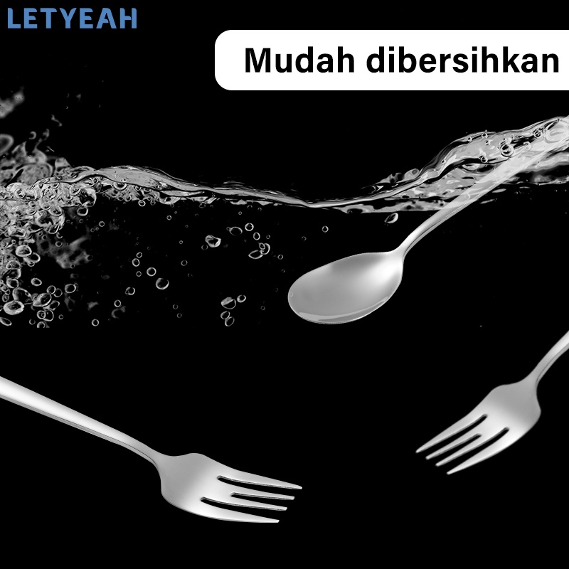 letyeah Cutlery set stainless 304 peralatan makan sendok garpu set portabel