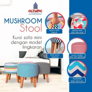 Olympic Mushroom Stool Kursi  Bangku Sofa Bulat Minimalis  