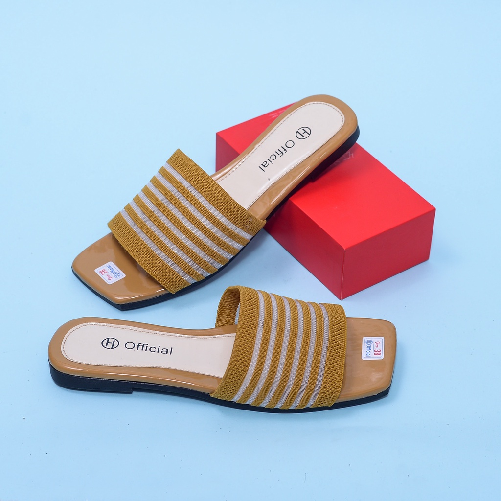 Sandal Flat Wanita (CBR SLOP) Sandal Selop Wanita kokop strap garis/ Korean Women Slippers / sandal rajut selop / sandal rajut wanita / sandal rajut terbaru