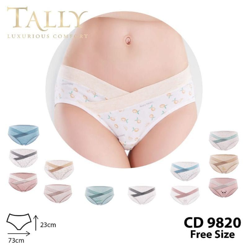 TALLY Cd wanita Hamil Katun Motif 9820 Untuk Kehamilan 0-9 bln bisa Memakainya