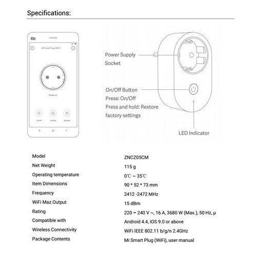 Mijia Smart Wifi Socket - MiJia Power Plug - Global Version