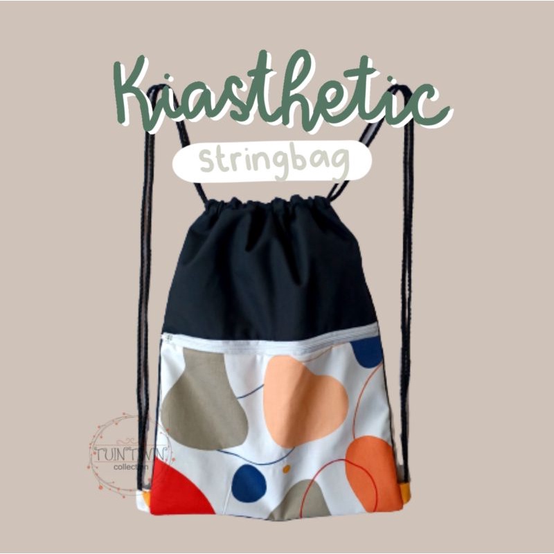 Stringbag Saku kiasthetic aesthetic abstrak abstract kekinian perempuan wanita remaja sekolah kuliah