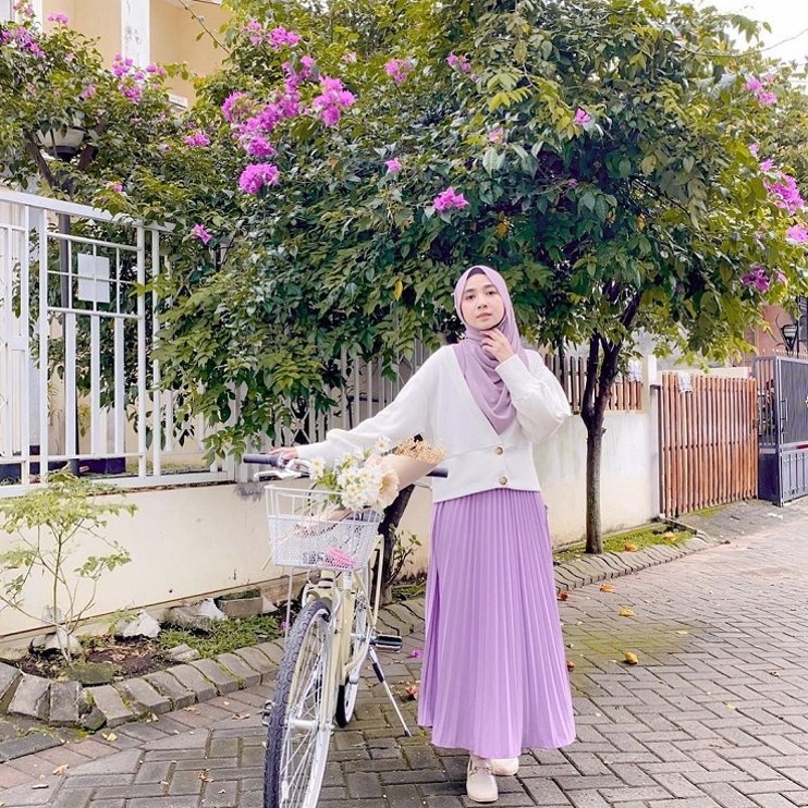 Rok Plisket Bawahan Wanita Flare Skirt Fashion Grosir Terlaris / ROK PLISKET SUPER MAYUNG/ FLARE SKI-Rok plisket- LILAC