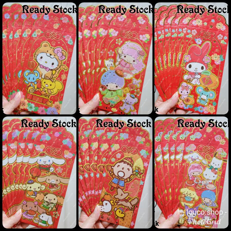 

Angpao Merah Panjang Imlek CNY Isi 8 Pcs Sanrio Karakter Hello Kitty, My Melody, Little Twin Stars, Cinnamoroll, Minna No Tabo
