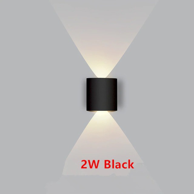 Lampu Hias Dinding LED Minimalis Aluminium 2W 2 LED Warm White - RL-B15-2 - 7CLL1BBK Black