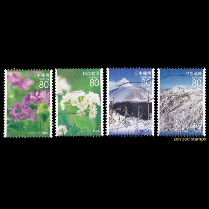 

0263 Prangko Jepang 2006 Prefectural Stamps - Niigata & Nagano 4v Used