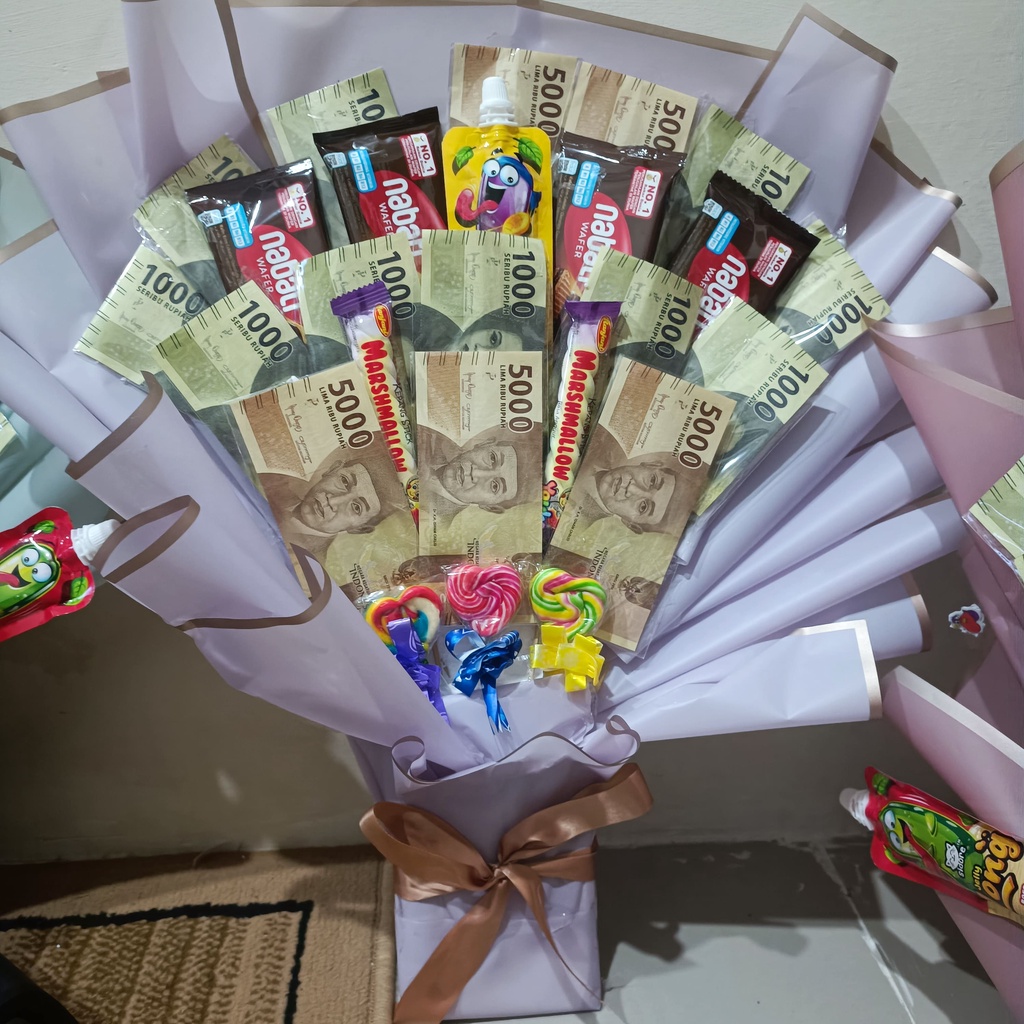 Kertas Buket Uaang bungaa snaack 58x58cm/Cellophane Buket Bunga Flower Wrapping Paper Celophane / Chellophane Murah untuk Snack Uang