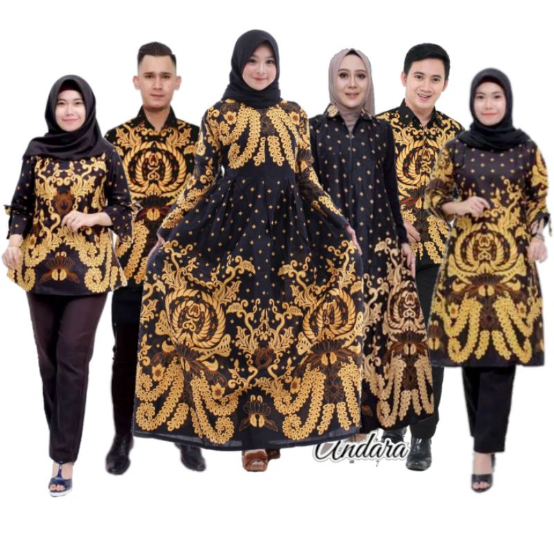 Batik Couple Keluarga sania ruffle ori ndoro jowi Gurita Kuning Besar