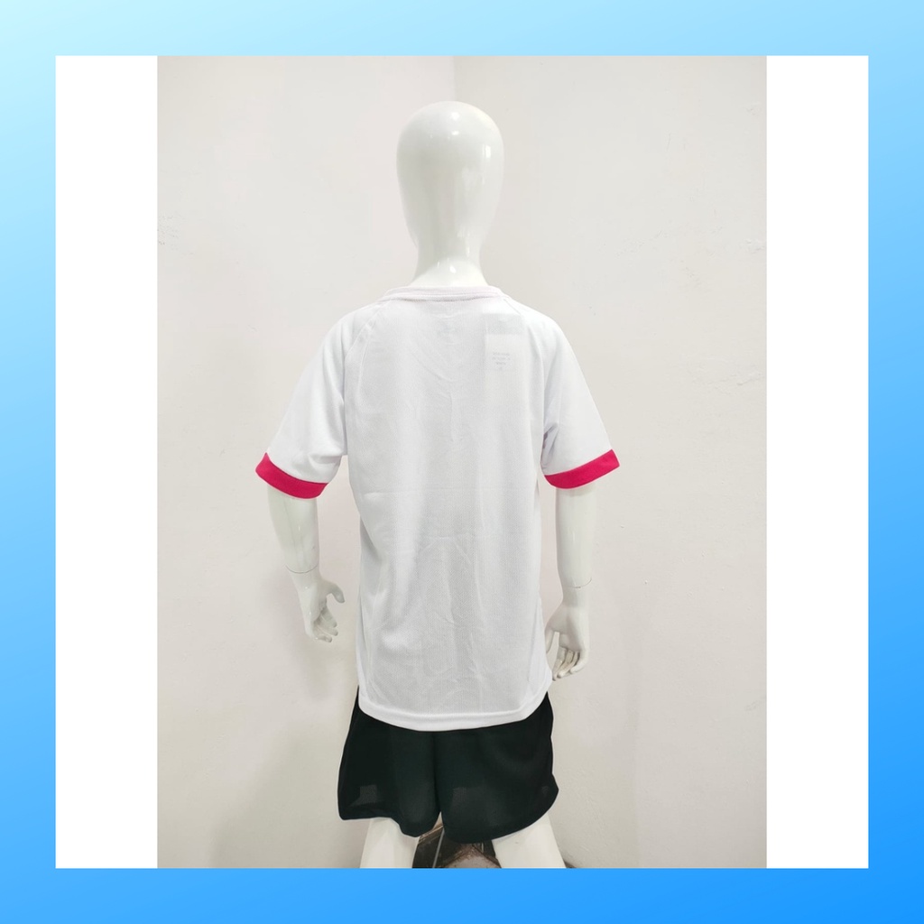 Kaos badminton anak laki-laki jersey bulutangkis baju celana setelan jersy perempuan stelan t-shirt outfit seragam kostum print olahraga casual suit pakaian jarsey oblong apparel sports jersi sudirman thomas uber cup bulu tangkis ST.Y169 putih polos