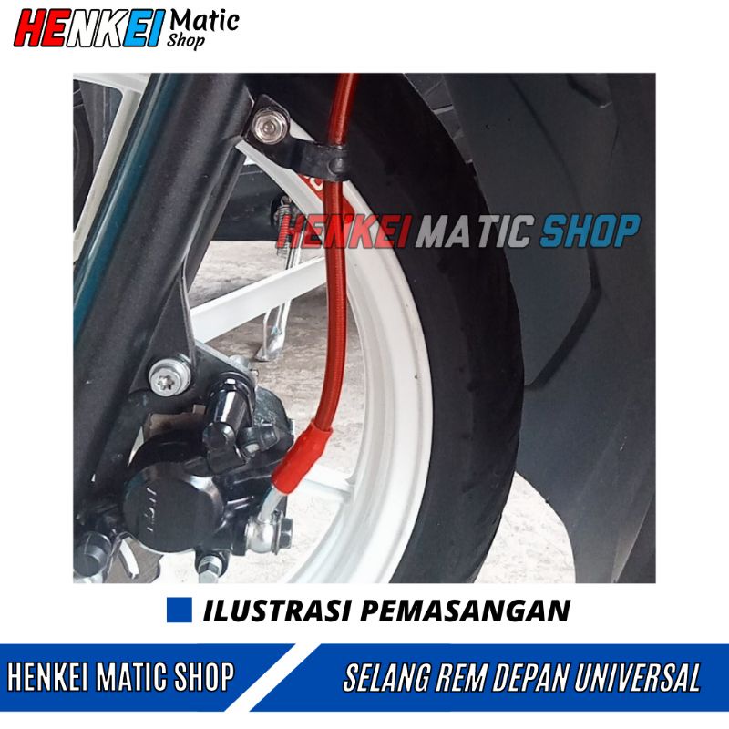 Selang Rem Variasi - Kabel Rem Motor Cakram Depan Ukuran 130 CM