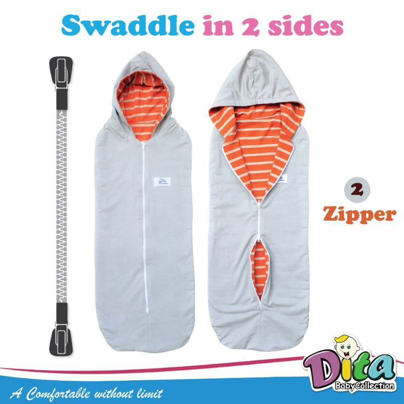 SNI bedong instan Bolak Balik salur Dita Moons Care swaddle in 2 sides Murah Bedong instan DITA