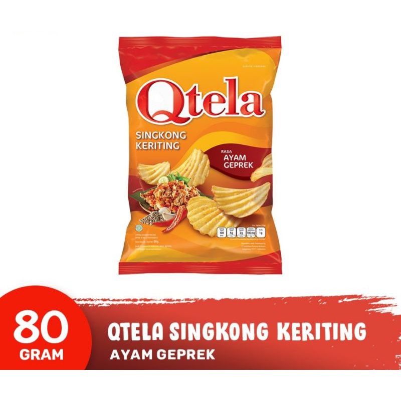 

Qtela Keripik Singkong Rasa Ayam Geprek 80gr