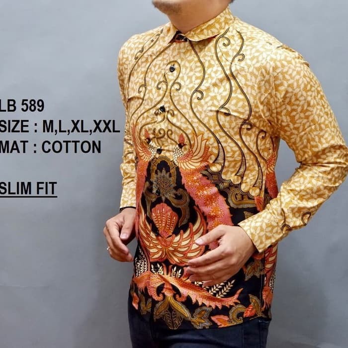 BAJU KEMEJA BATIK PRIA SLIM FIT MODERN KUALITAS MALL LS93