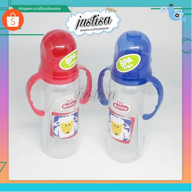 Promo !! Botol susu bayi Bunny 240ml - Botol bayi gagang besar