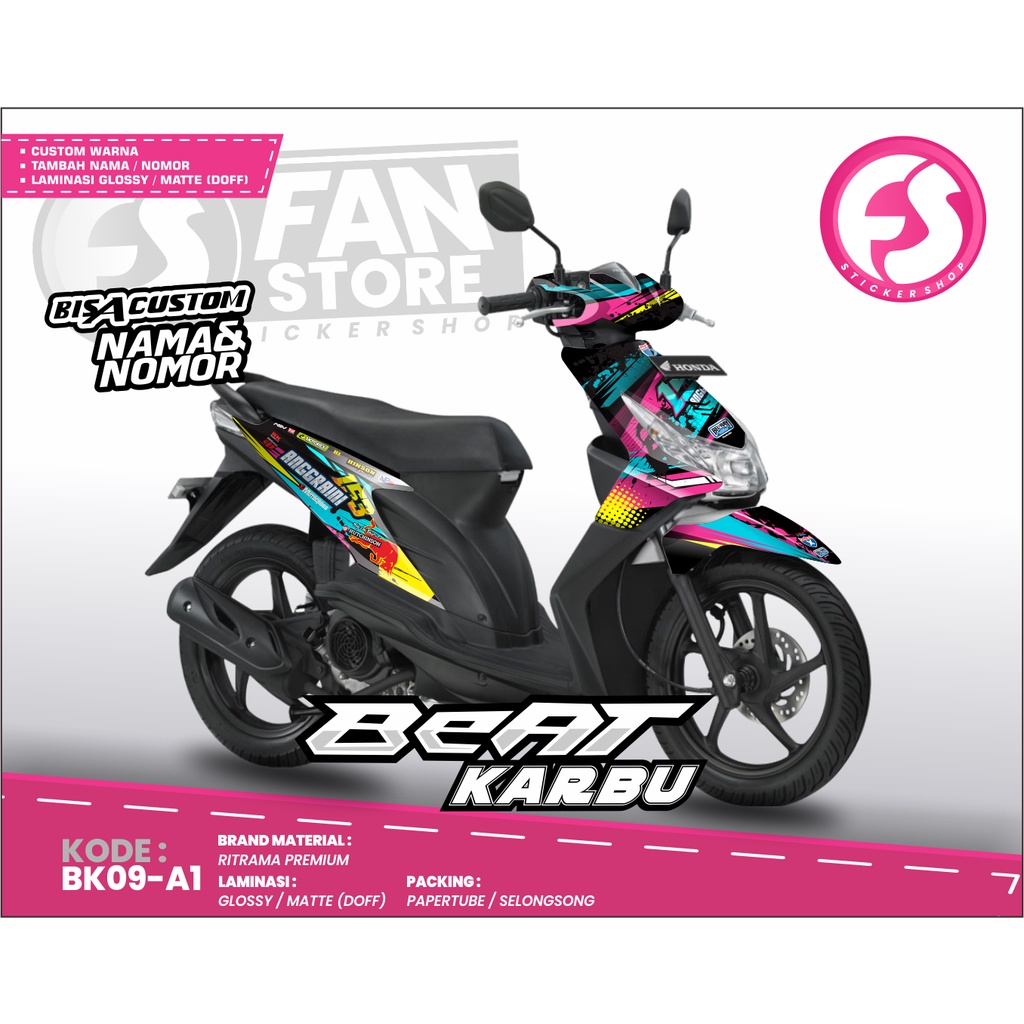 Jual Decal Beat Karbu RACING X Sticker Motor Beat Karbu Aksesoris Motor For Honda Beat Karbu Indonesia Shopee Indonesia
