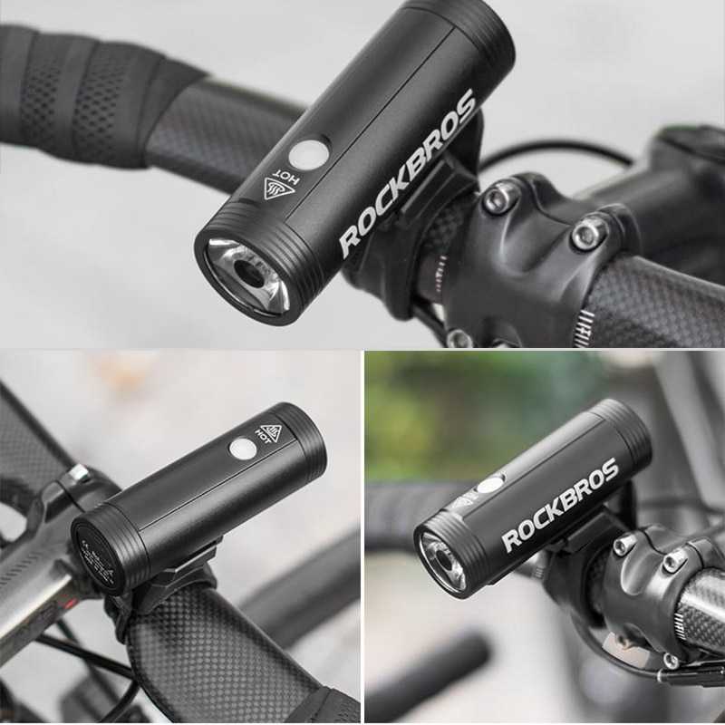 Rockbros Lampu Sepeda USB Rechargeable 2000mAh 400 Lumens / Lampu Sepeda Depan Sepeda USB Charger Cas Casan Tahan Lama Rockbros Anti Air LED / Lampu Speda Sepedah Depan Ontel Onthel Gunung Mtb Bmx Rockbros / Lampu Senter Sepeda Depan Gowes Super Terang