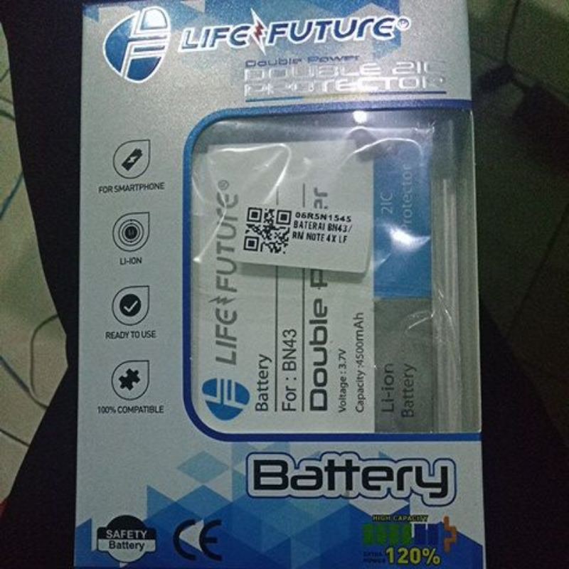 Baterai double power BN43 redmi note 4X Life future