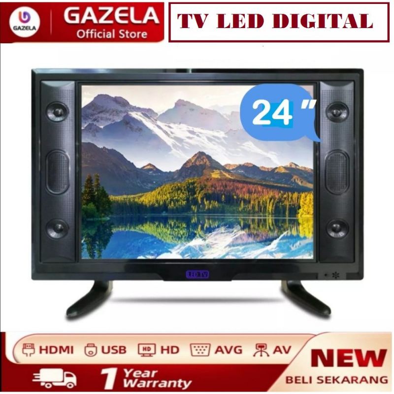 MEGA PROMO DIGITAL TV LED 24 Inch HD TV DIGITAL Support Input USB HDMI VGA