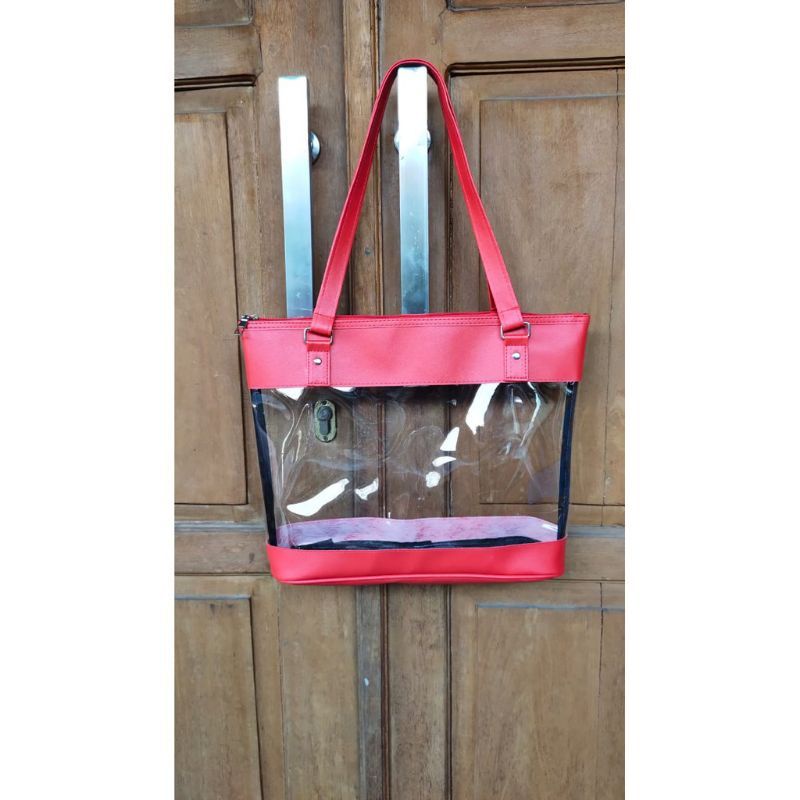 Tas tote bag mica pvc transparan gx /tas tote /tas serbaguna