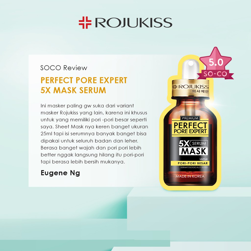 ⭐BAGUS⭐ [BPOM] ROJUKISS PORE EXPERT 5x INTENSIVE SERUM MASK Premium Sheet Mask Acne Hya Perfect Firm