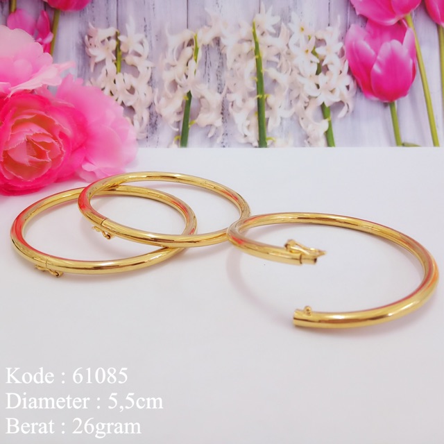 Gelang Keroncong Isi 3pcs Gelang Lapis Emas Gelang Xuping Replika Emas Asli Alice Jewelry