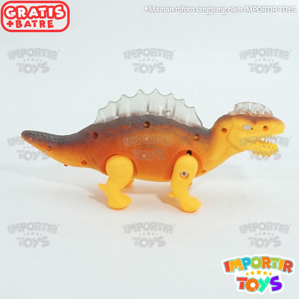 Mainan Anak Jurassic Dinosaurus Bersuara Berlampu dan Bergerak Free baterai