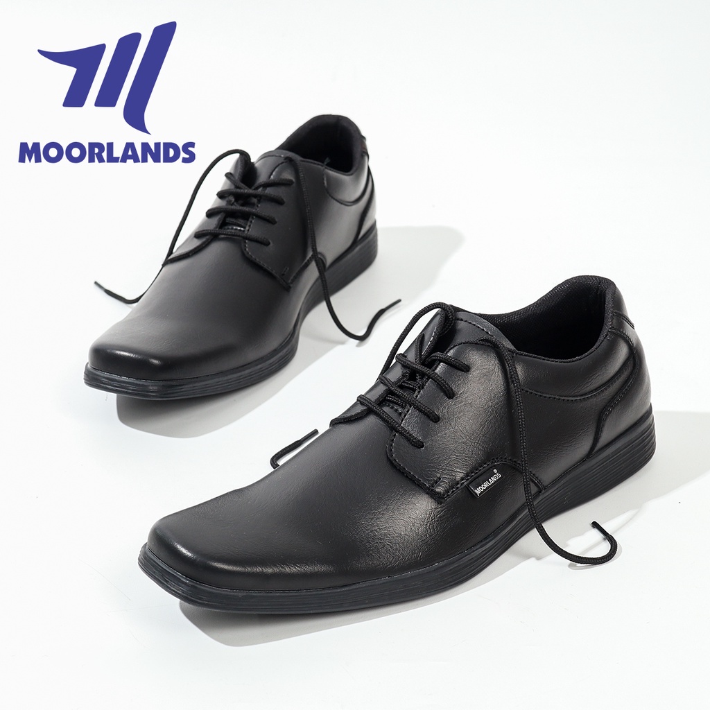 MOORLANDS Sepatu Pantopel Tali Hitam Pria Sepatu Pantopel Kulit Tali Sepatu Kerja Formal Pria