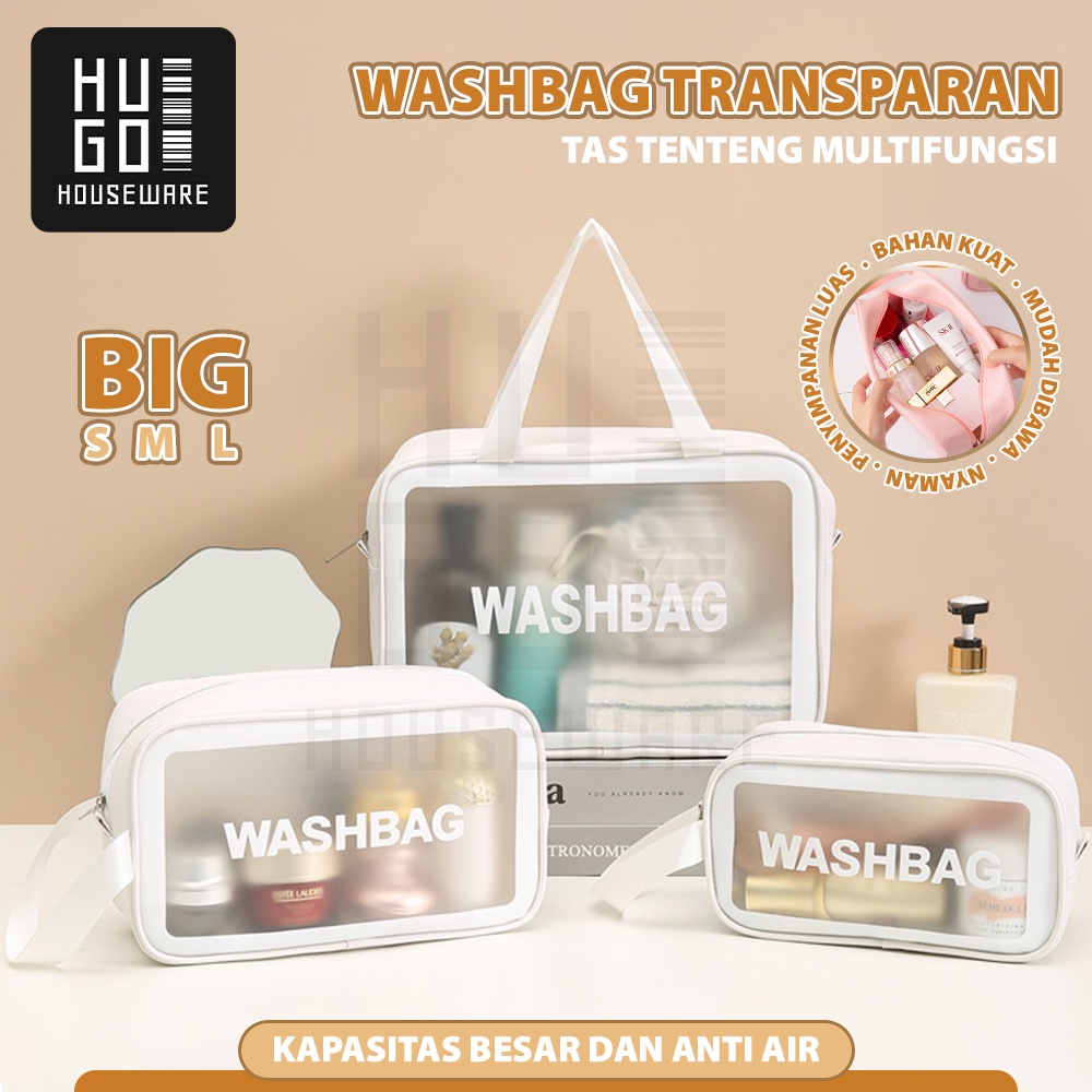 HUGO Tas Penyimpanan Kosmetik Makeup Aksesoris Serbaguna Tas Sabun Peralatan Mandi Washbag Anti Air Travel Pouch Portable