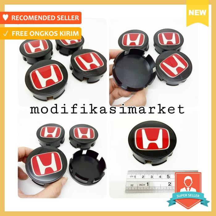 Tutup velg / dop velg emblem honda merah